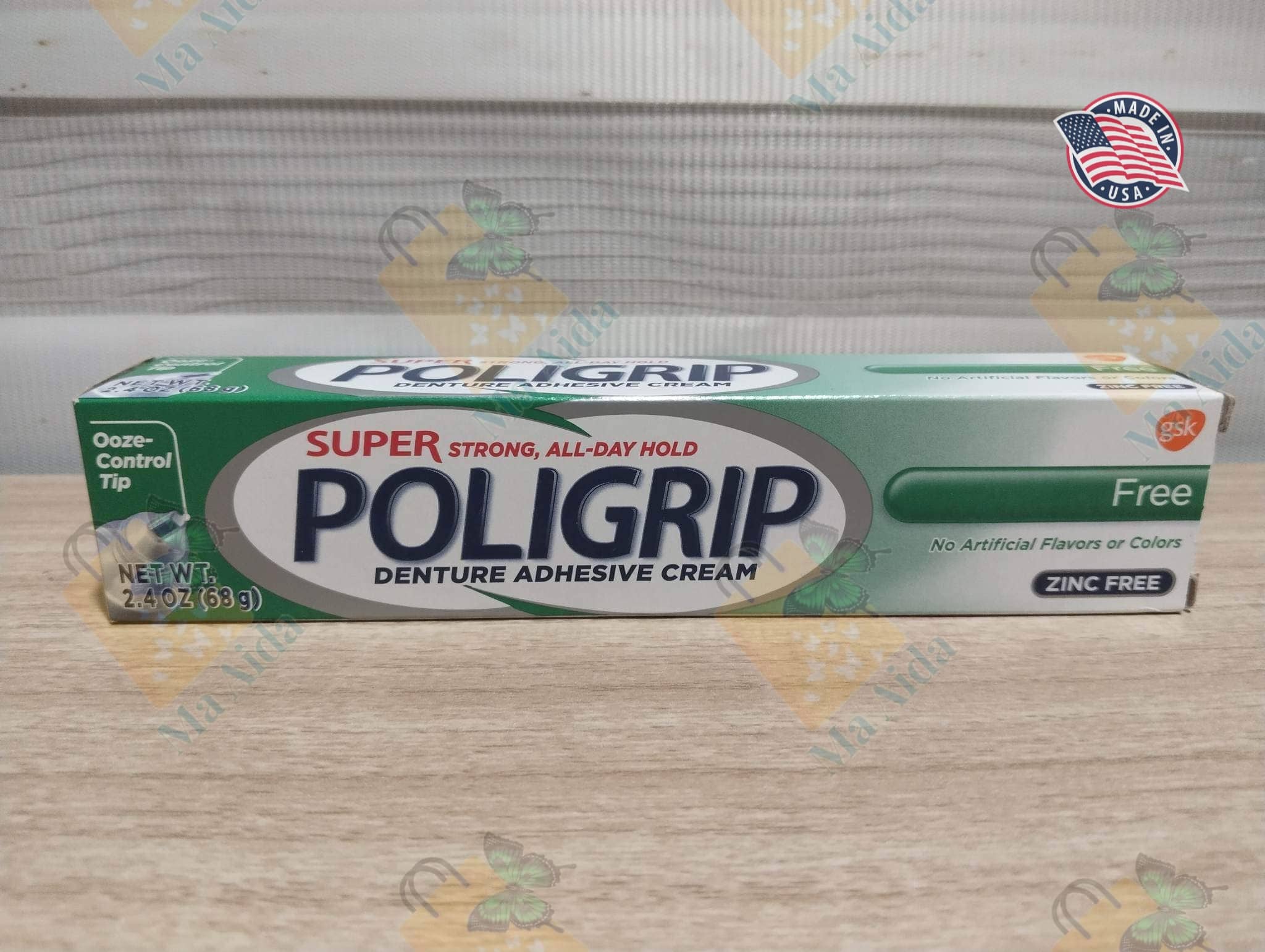 Super Poligrip Denture Adhesive cream FREE super Strong all day zinc