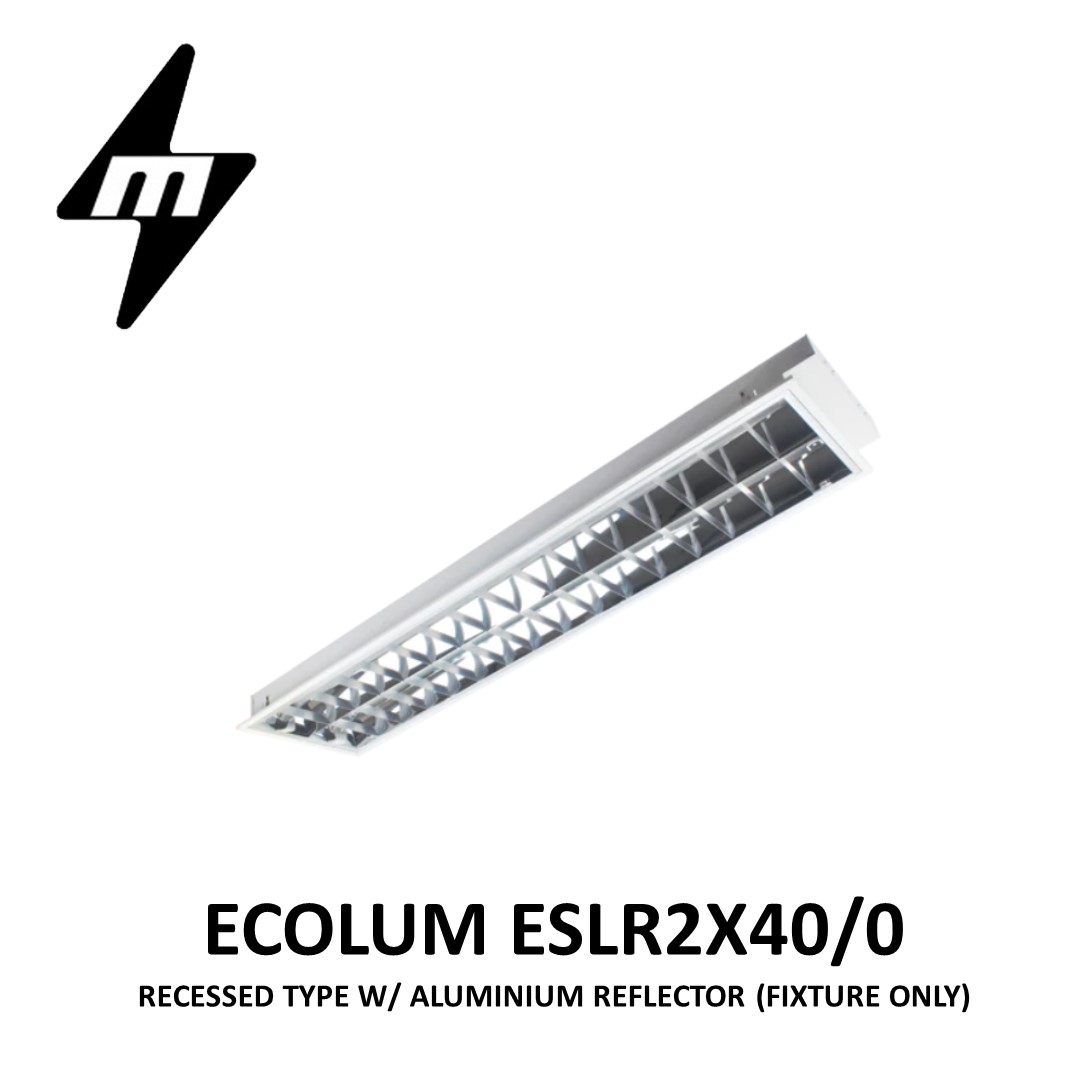 ECOLUM RECESSED TYPE LIGHTING FIXTURE W/ ALUMINIUM REFLECTOR ESLR2X40/0