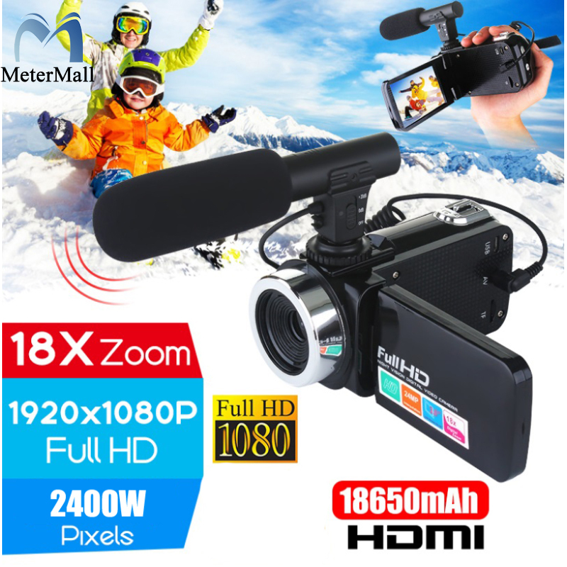 Máy Quay Video 4K HD Chuyên Nghiệp, Máy Quay Video Màn Hình Cảm Ứng LCD 3.0 Inch Nhìn Đêm, Camera...