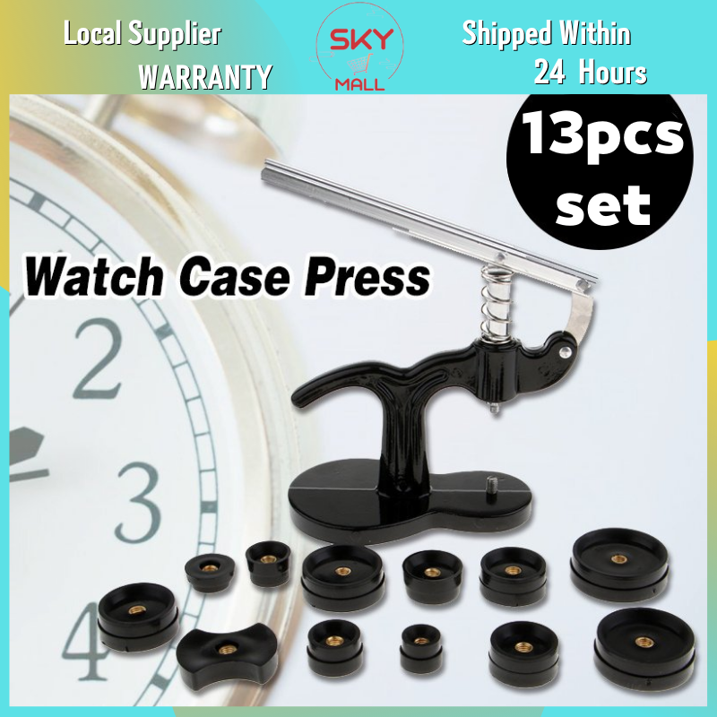 Watch Case Press 12 Dies Watch Crystal Front Back Case Cover Screw