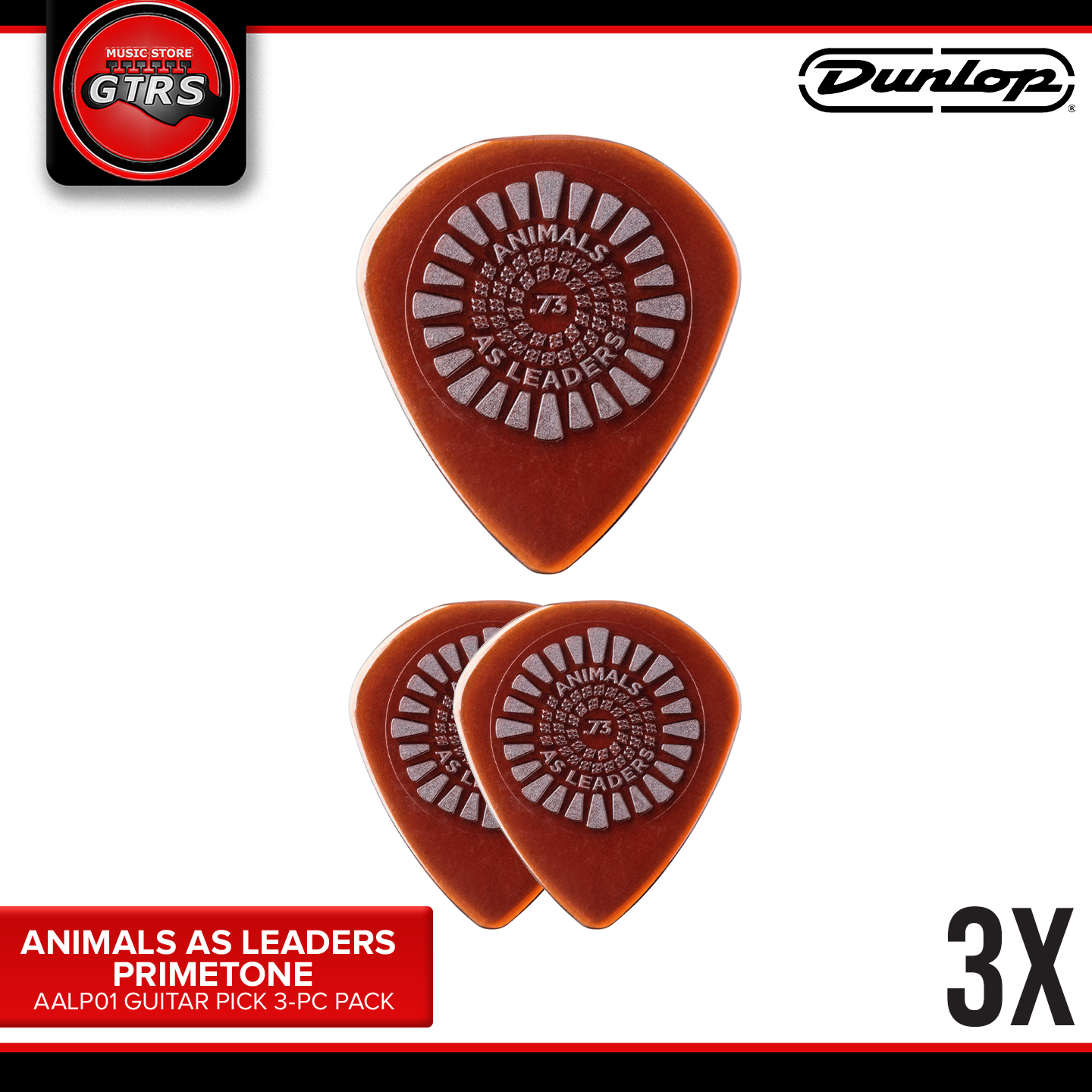 Jim Dunlop AALP02 .73mm Animal As Leaders Primetone Guitar 3-Pick