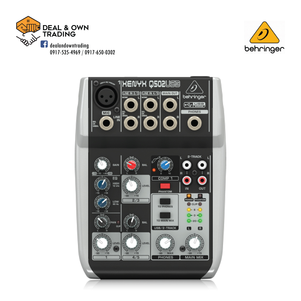 Behringer Xenyx Q502USB Premium 5Input 2Bus Mixer with Xenyx Mic