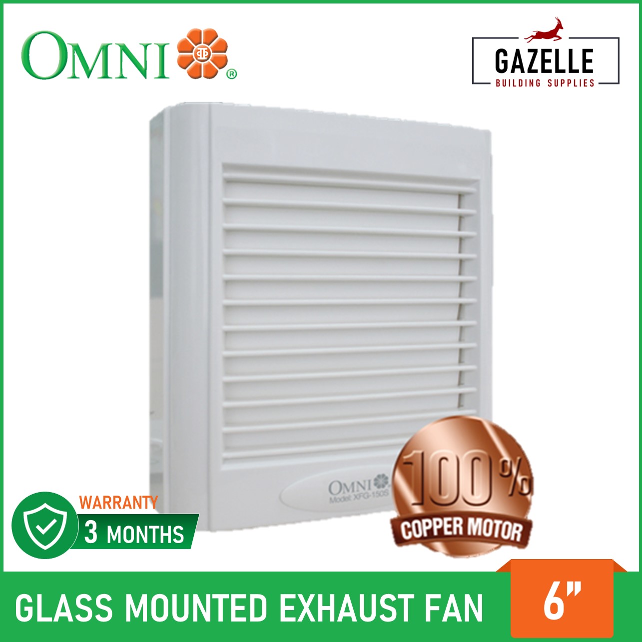 Omni Wall Mounted Exhaust Fan 10 in / 12in / 8in inches inch XFW250
