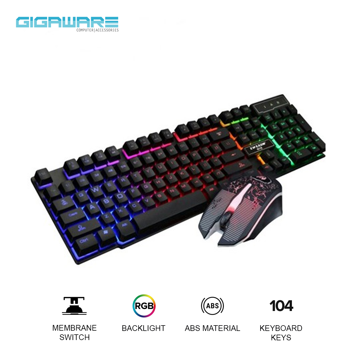 KMX-50 Mad Warrior Suspended Keypress Membrane Gaming Keyboard with RGB Gaming Mouse  Lazada PH