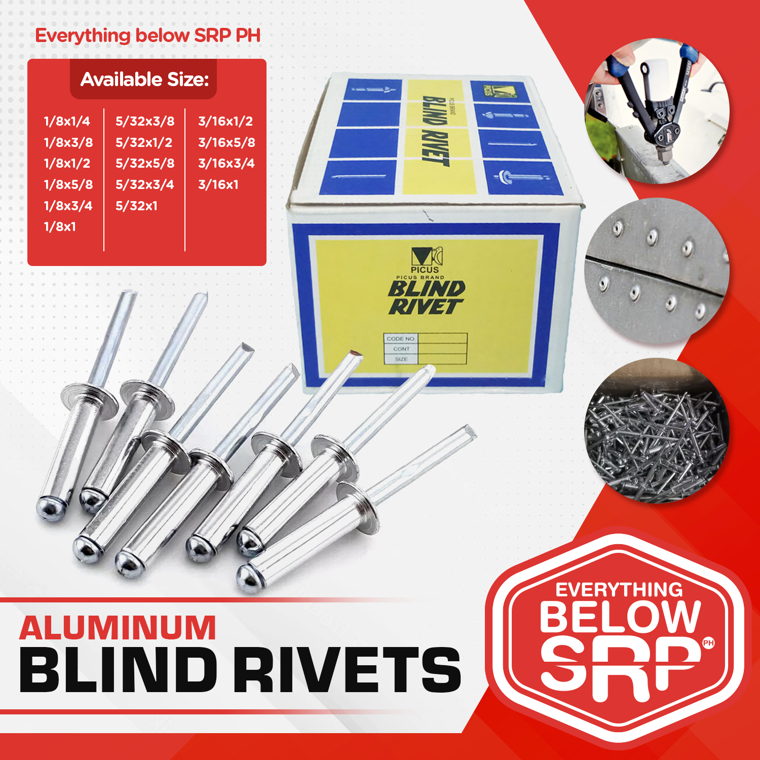 PICUS Blind Rivets (per box) Lazada PH