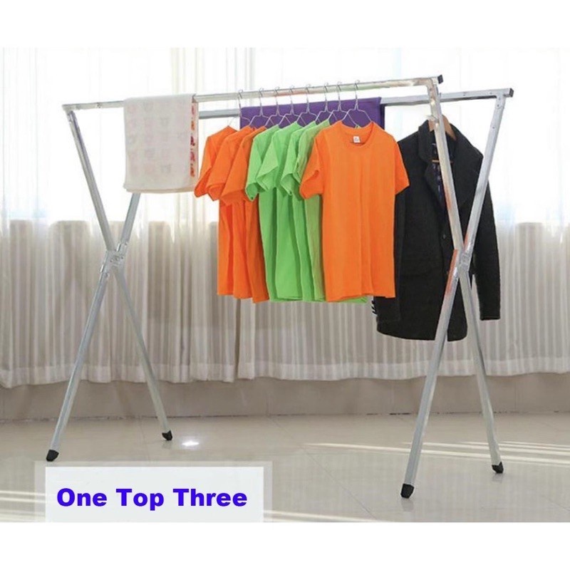 M Foldable Sampayan Stainless Steel Clothes Drying Rack Indoor And Outdoor Cloth Hanger