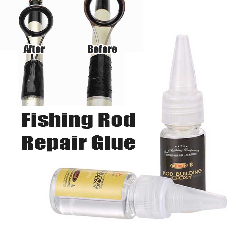 2Pcs Fishing Rod Adhesive DIY Epoxy AB Transparent Glue For Fishing Rod  Repair