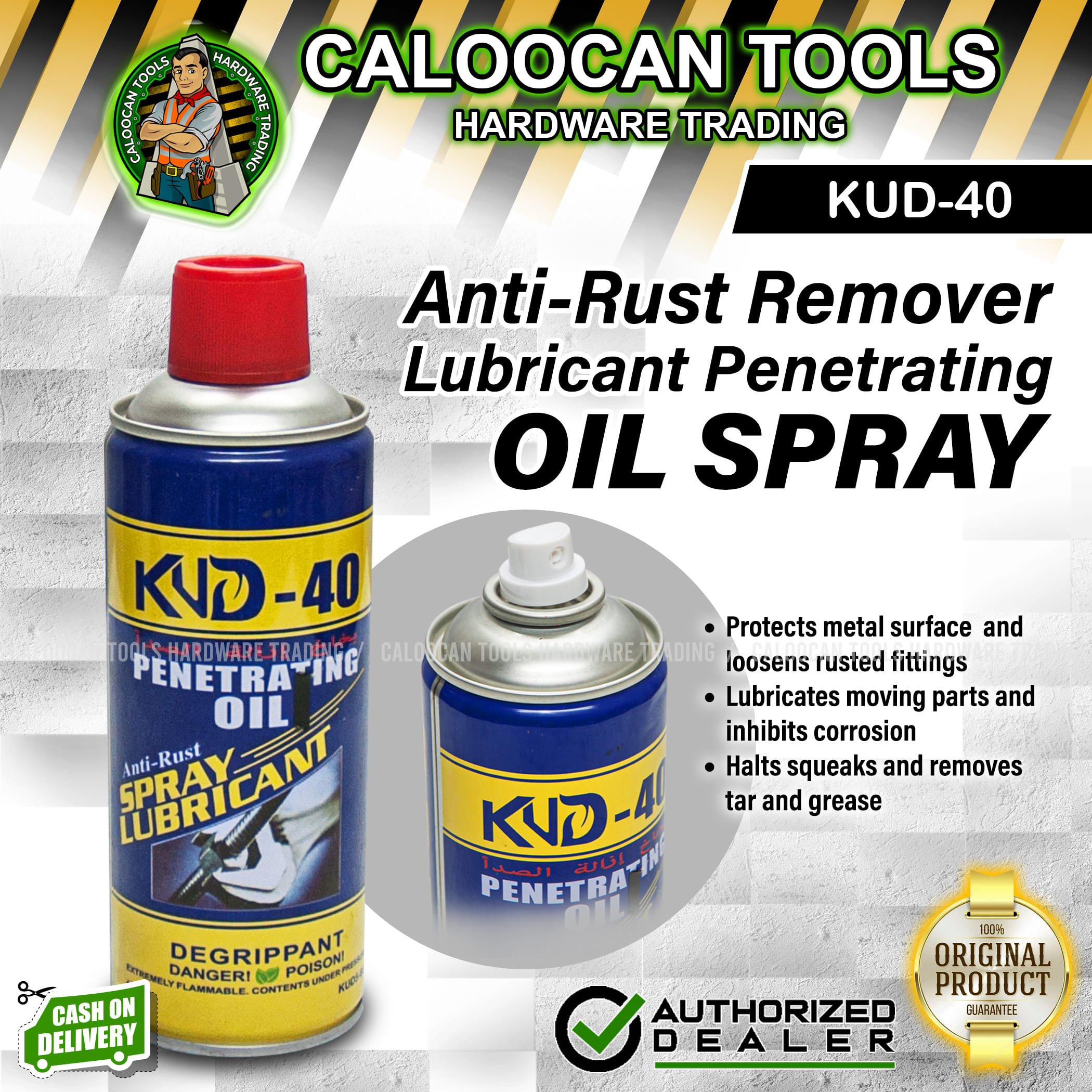 KUD40 450ml Rust Remover and Oil Spray Lubricant (KUD5601
