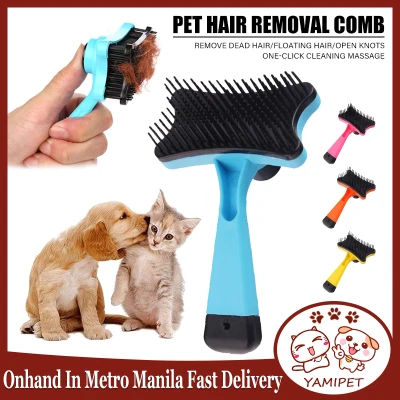 Pet Brush Dog Hair Removal Comb Cleaning Grooming Comb Cat Hair Removal Combing Brush