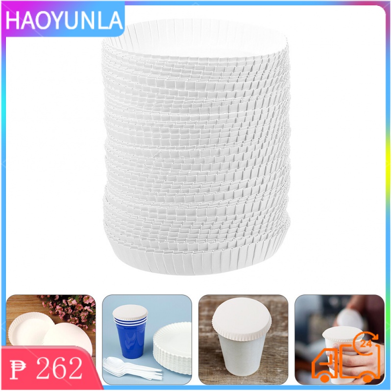 HAOYUNLA 100Pcs Disposable Cup Covers Paper Cup Lids Hot Cup Lids