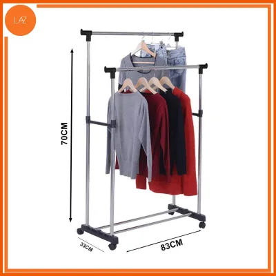 Double Pole Telescopic Stainless Steel Clothes Rack High Quality