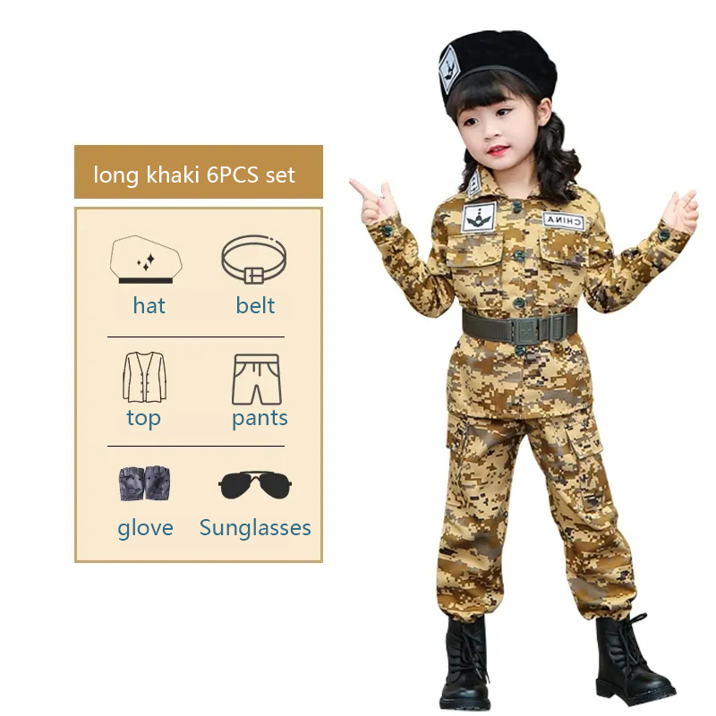 HOTpolice army soldier costume for kids boy girls school Halloween Cosplay  Children Party Dress Up 1450☆109