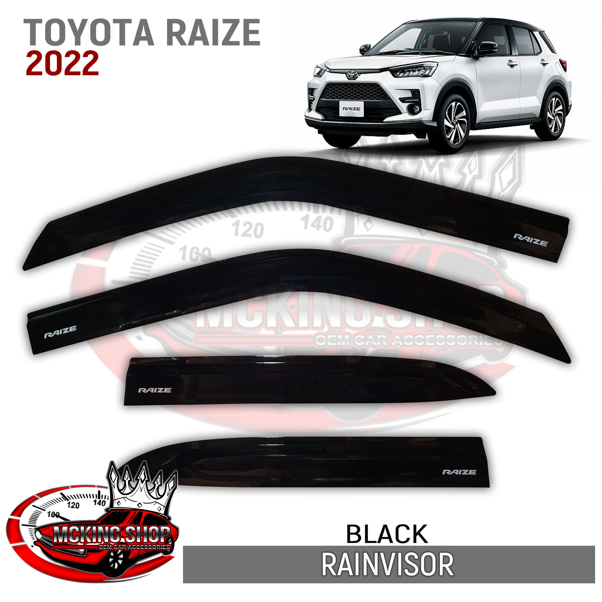 Toyota Raize 2022 Rain Guard Window Visor (Black) | Lazada PH