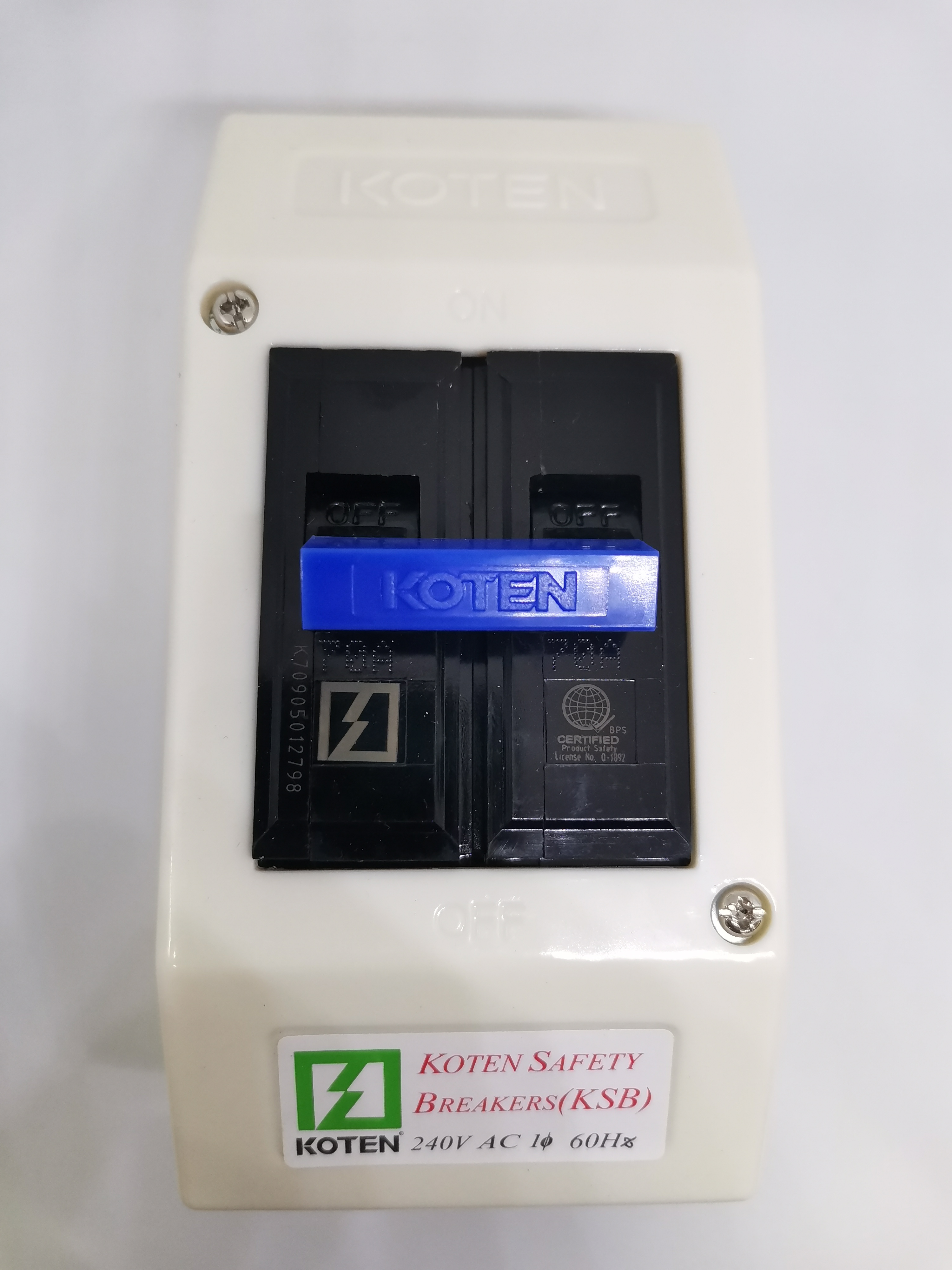 70A Circuit Breaker with Enclosure, Single Phase PVC Enclosure, 70A