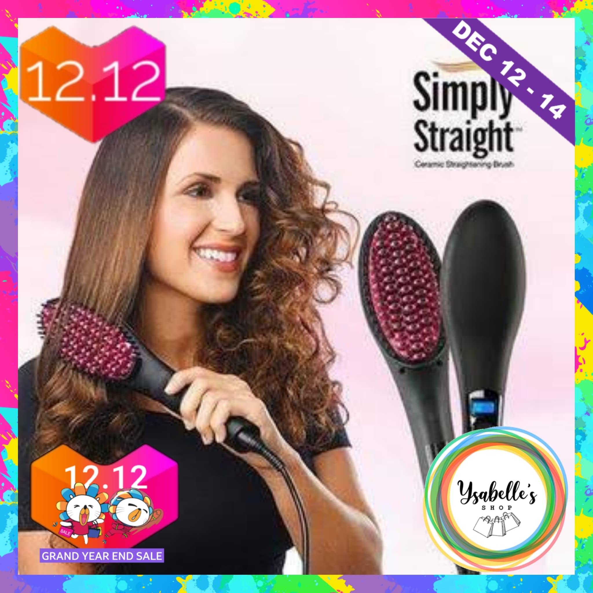 Ceramic Electric Hair Straightening Brush Hair Straightener Comb Magic