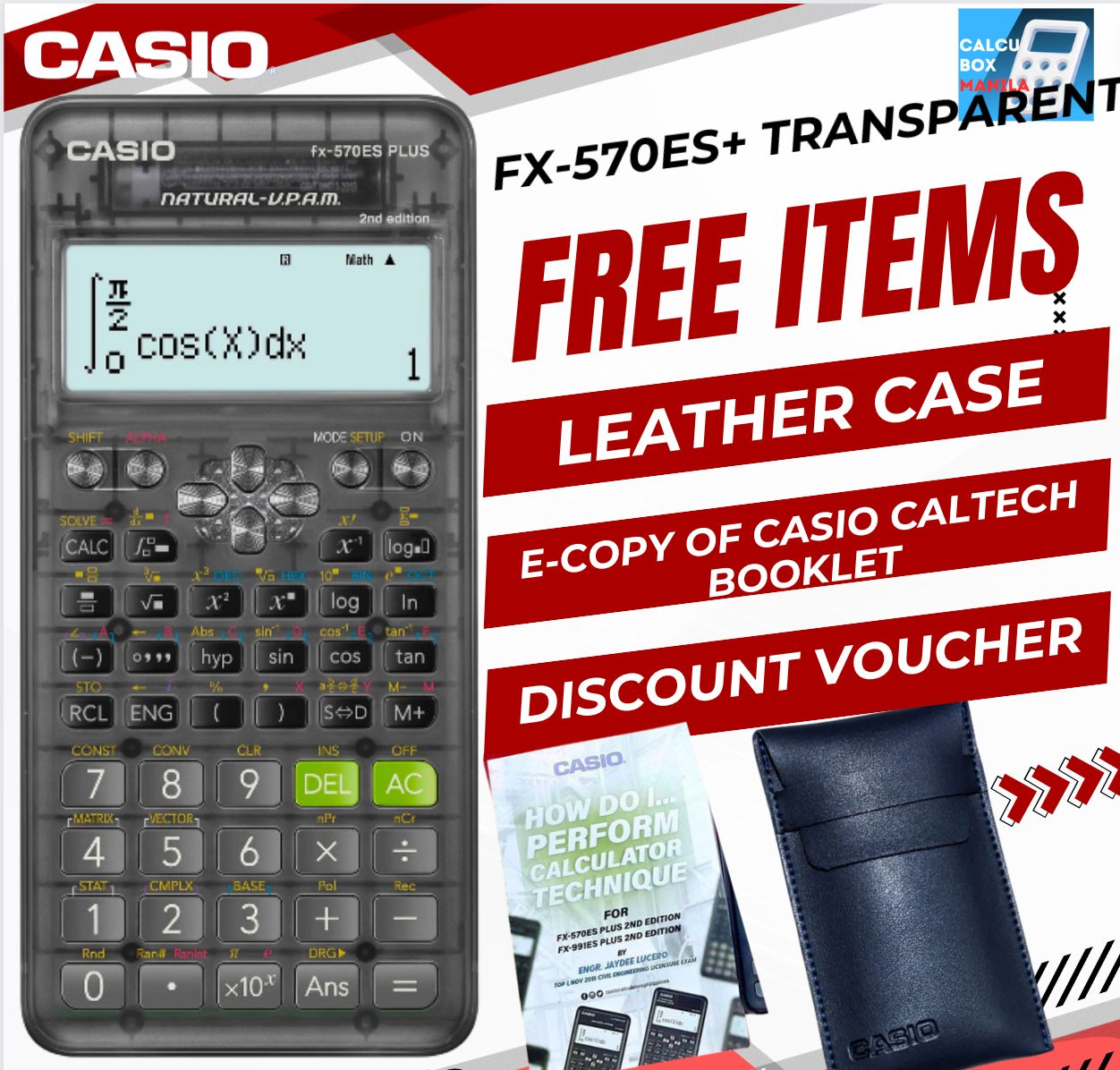 CASIO FX570ES PLUS TRANSPARENTA2ND EDITION SCIENTIFIC CALCULATOR LEGIT