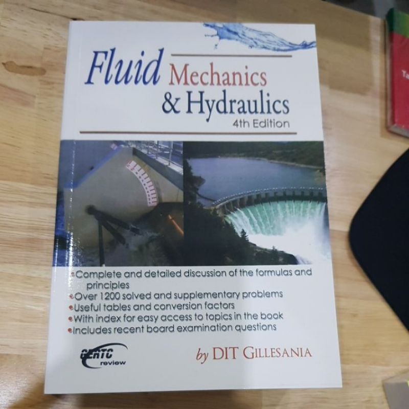 FLUID MECHANICS HYDRAULICS 4th edition By; DIT GILLESANIA Lazada PH