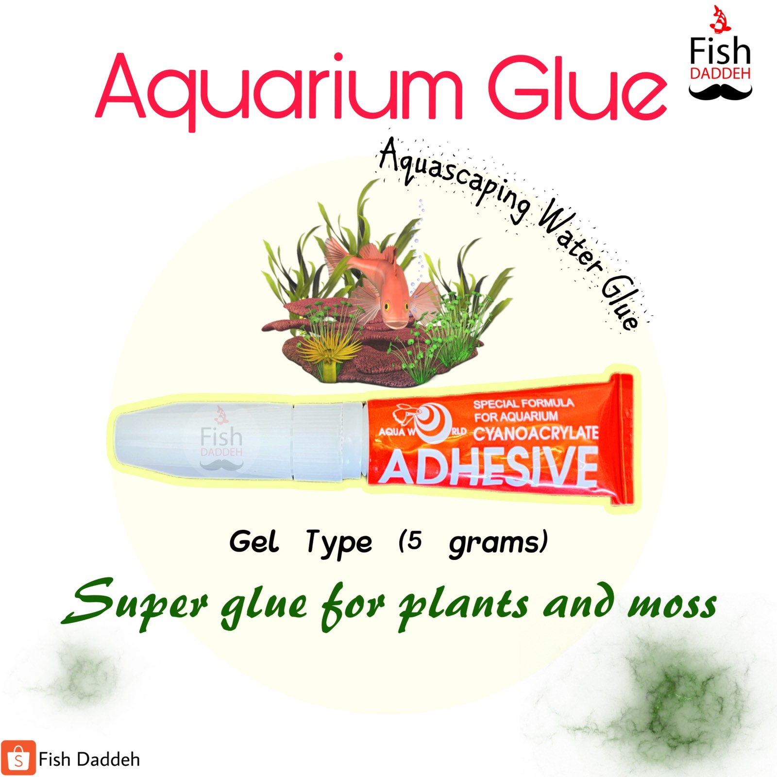 Aquarium Glue Adhesive Glue Aquascaping Plant Gel Glue Cyanoacrylate 5g