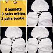 Infant/Newborn Essentials Set - Bonnet, Mittens, Booties (Brand: Baby Bliss