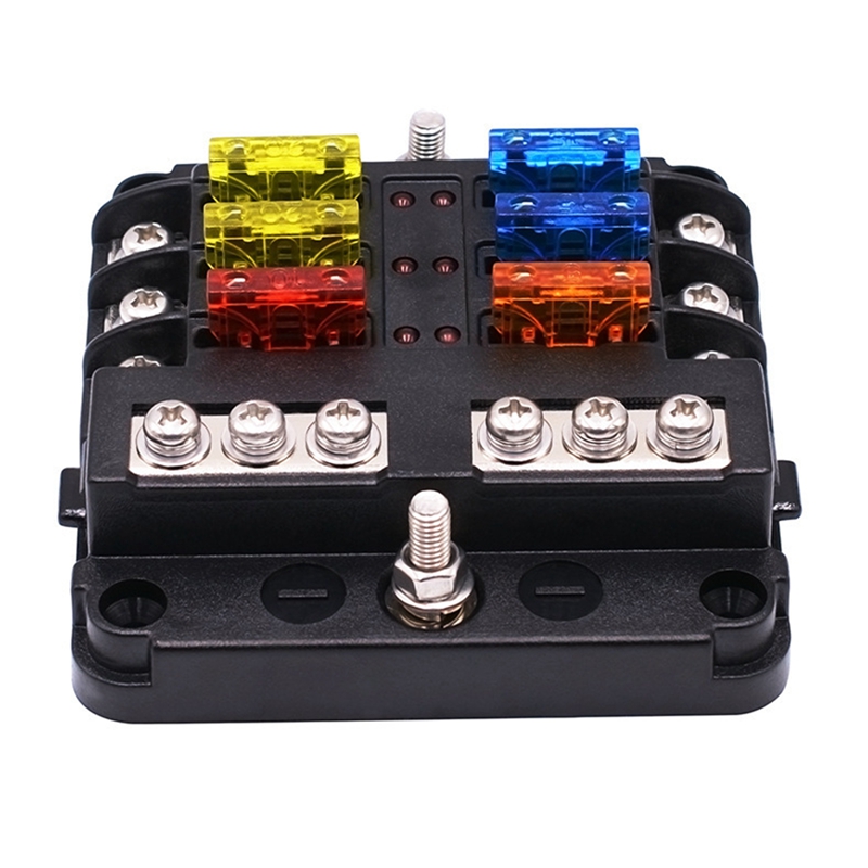 6Way Waterproof Fuse Block,with LED Indicator 12 Circuits with