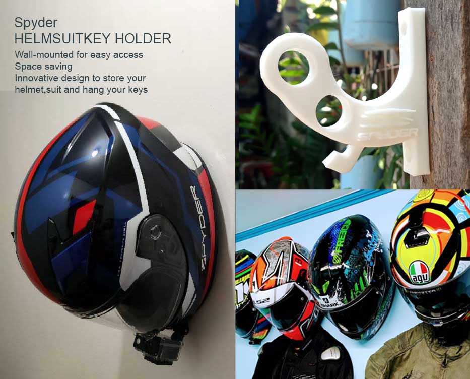 SPYDER Wall mount motorcycle helmet holder universal helmet wall
