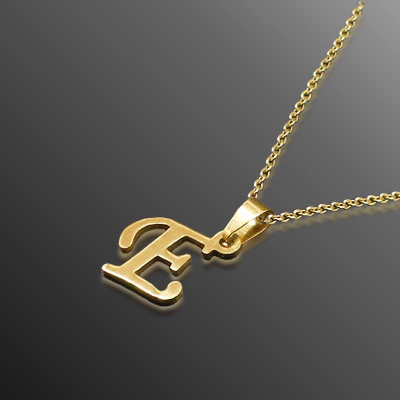 E Pendant Necklace - Gold Tone | Lazada PH