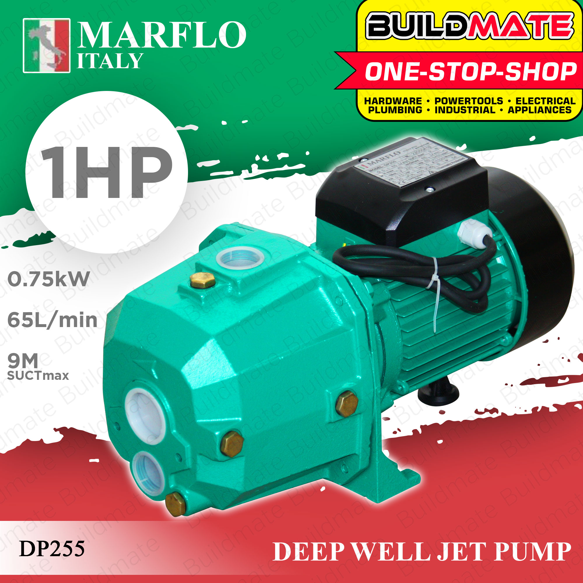 MARFLO Deep Well Water Jet Pump Portable Stainless Steel Water Transfer