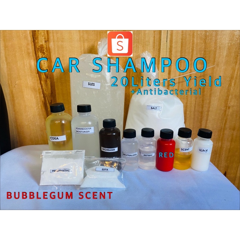 DIY CAR SHAMPOO KIT 20LITERS YIELD with CARNAUBA WAX plpl Lazada PH