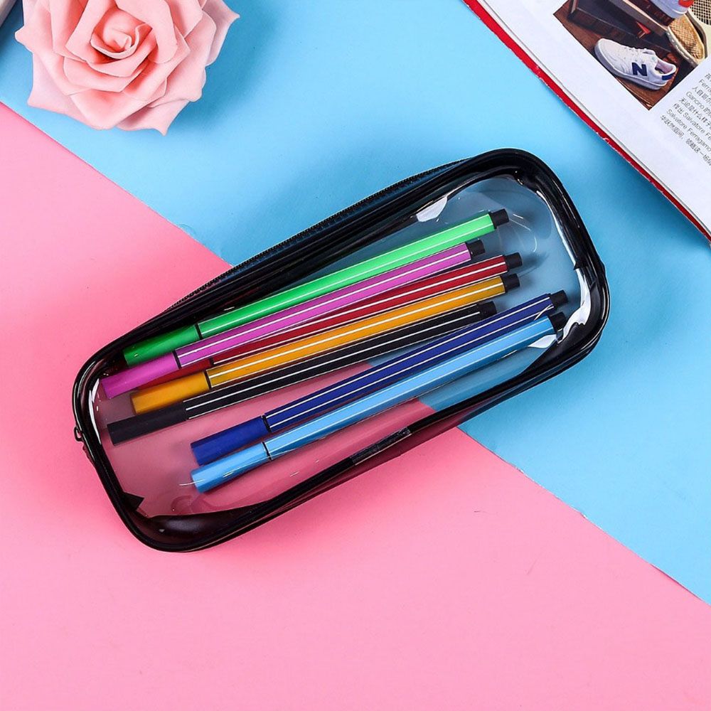 MMLUCK Creative PVC Kawaii Cosmetics Storage Student Supplies Clear Stationeries Pouch Stationery Transparent Pencil Box Pencil Pouch Pen Bag Pencil Case