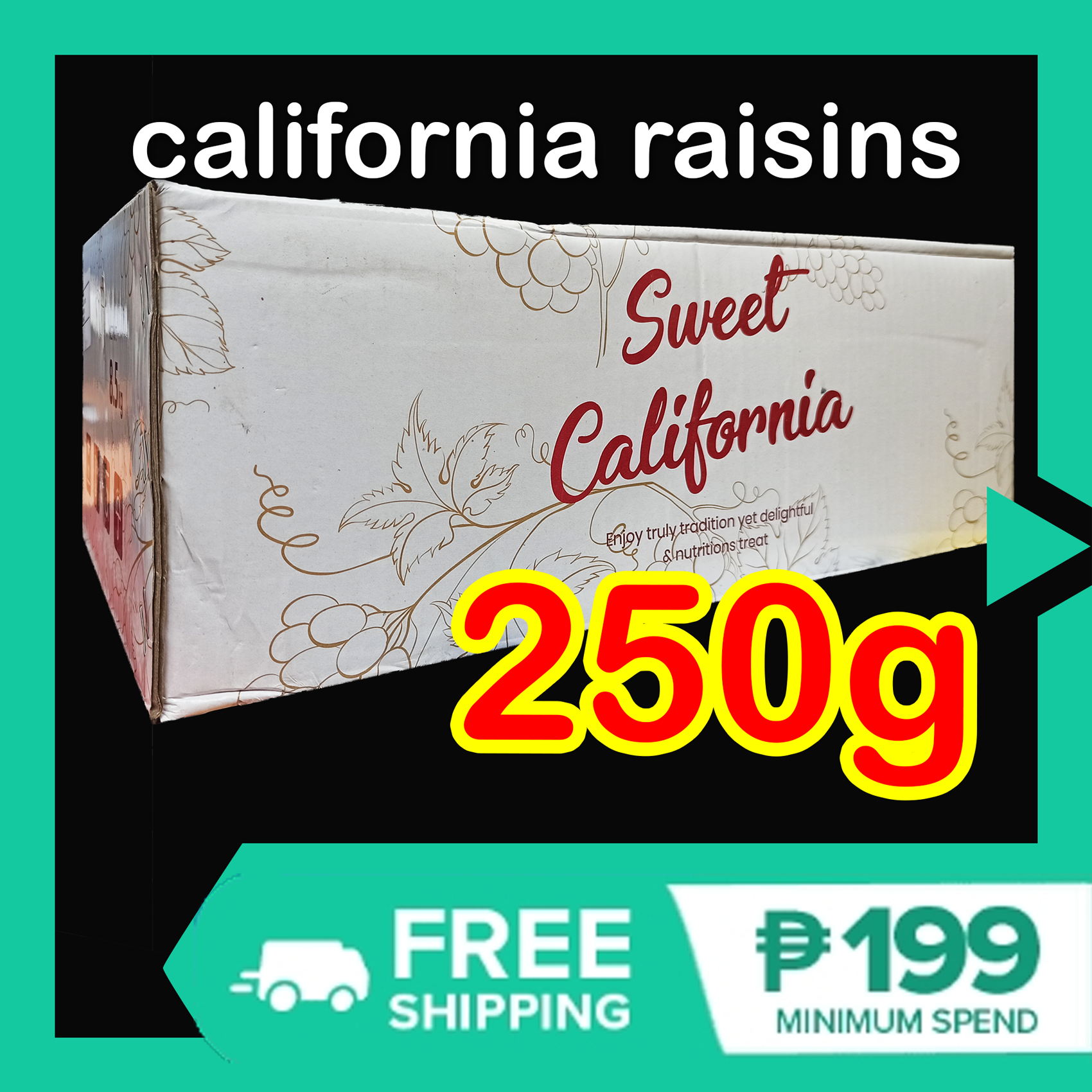 250g Dried Fruit SWEET CALIFORNIA RAISINS SEEDLESS Dried Raisin