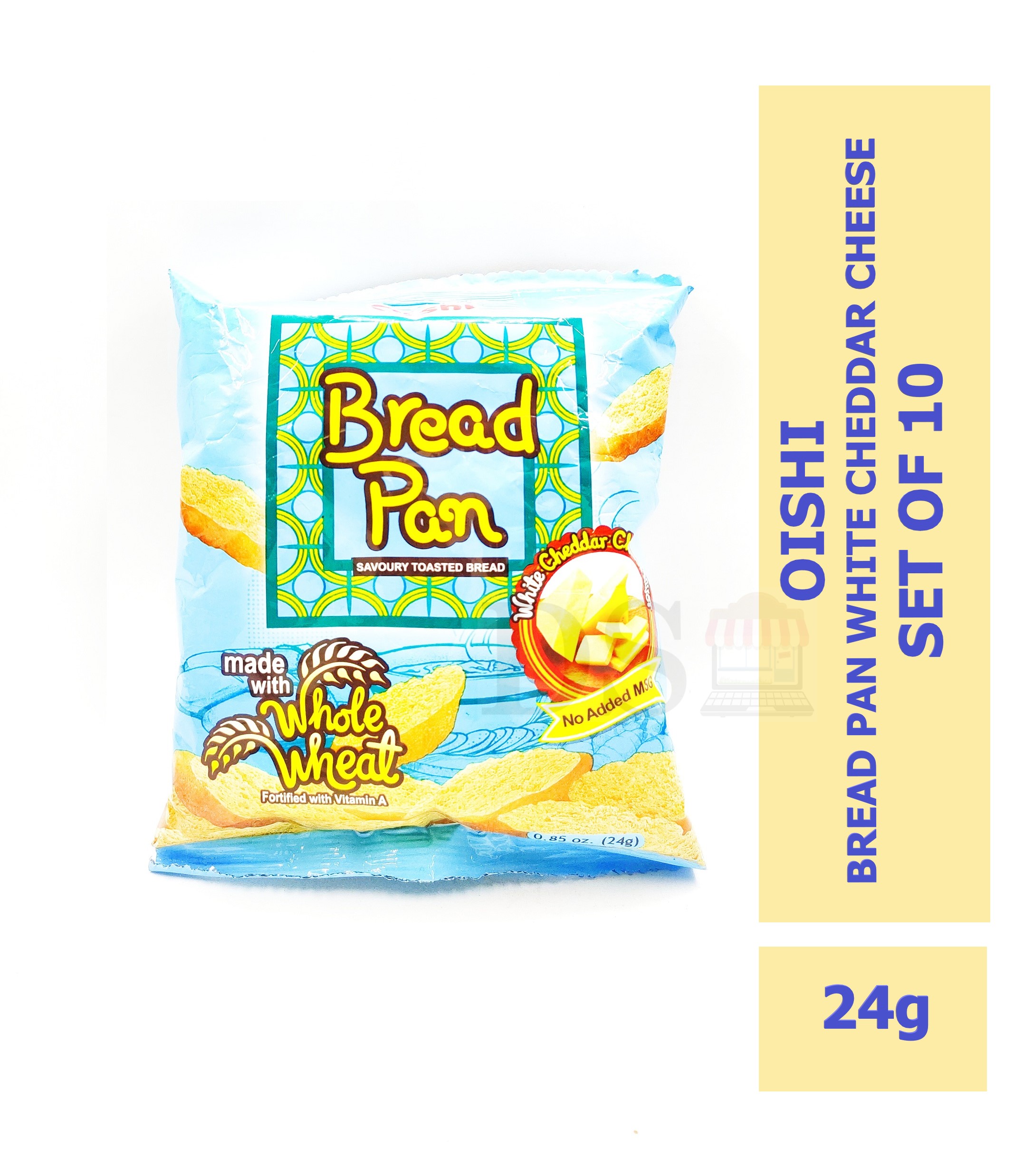 Oishi Bread Pan Toasted Bread White Cheddar Cheese Flavor 24g 10 pcs