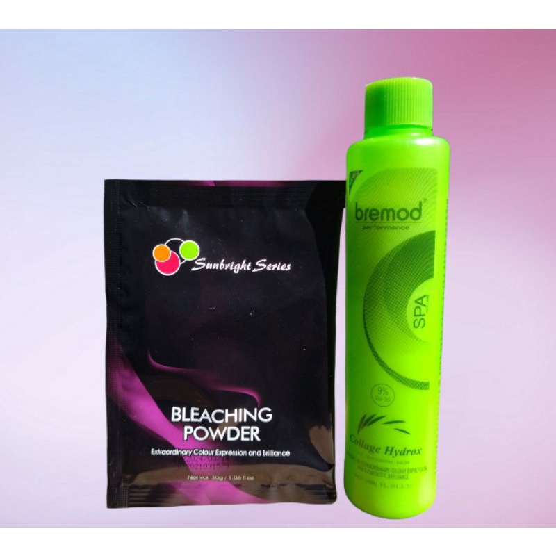 OMG Bleaching Powder + BREMOD Oxidizer (2 pieces omg + 2 pcs oxi, 1pc