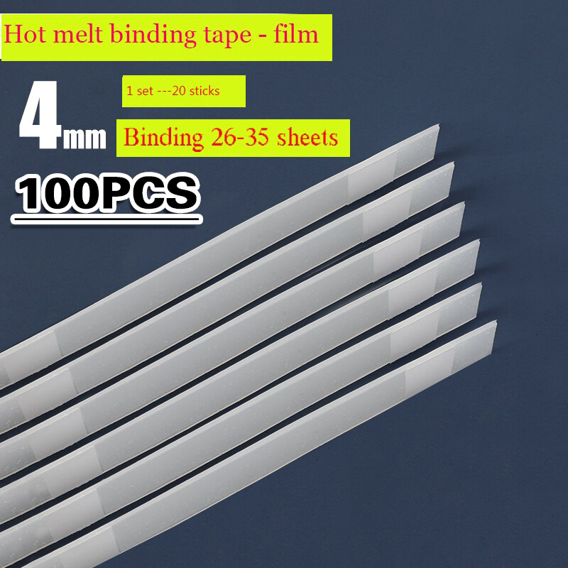 50x Hot Melt Glue Strips 11inch Long Adhesive Thermal Sticky DIY for Book Binding Repair Hot Melt Binding Machine Binder Supplies Material , 4mm, Size