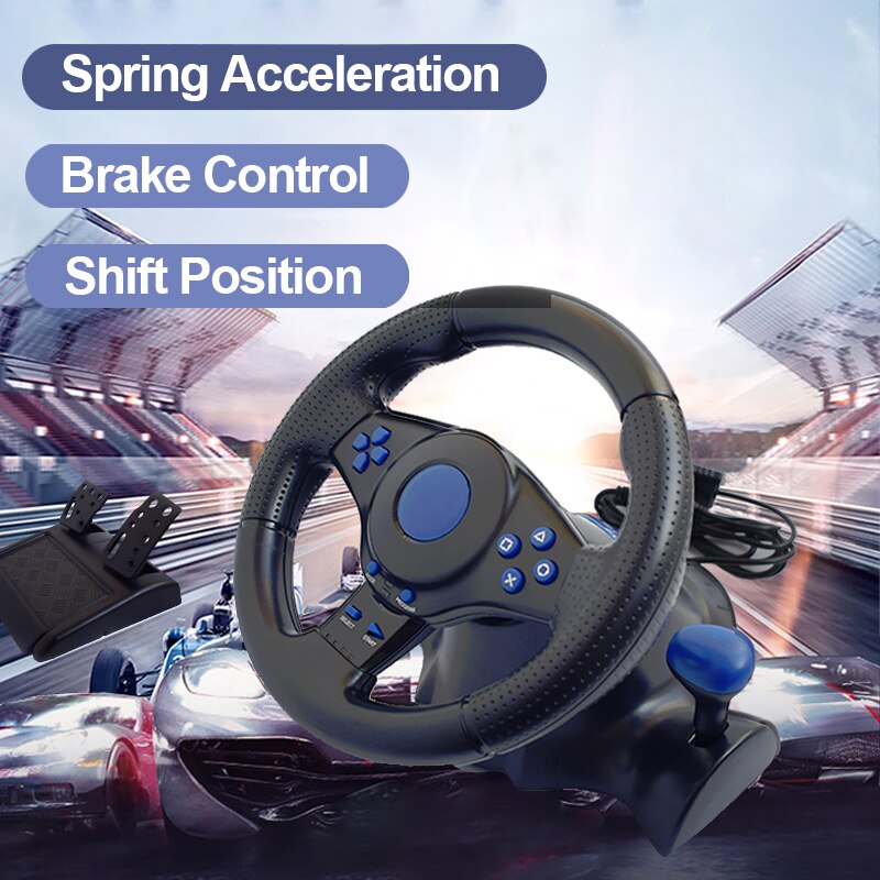 GSE 7 In 1 Racing Game Steering Wheel For Switch/Xbox 360/Xbox one/Pc/Ps4/Ps3/Android  Car Steering-Wheel 180 Degree Rotation Vibration With Pedals Fast Shipping