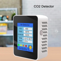 CO2 Detector Temperature/Humidity Monitor Air Quality Monitor TVOC Detector LCD Display Carbon Dioxide TVOC