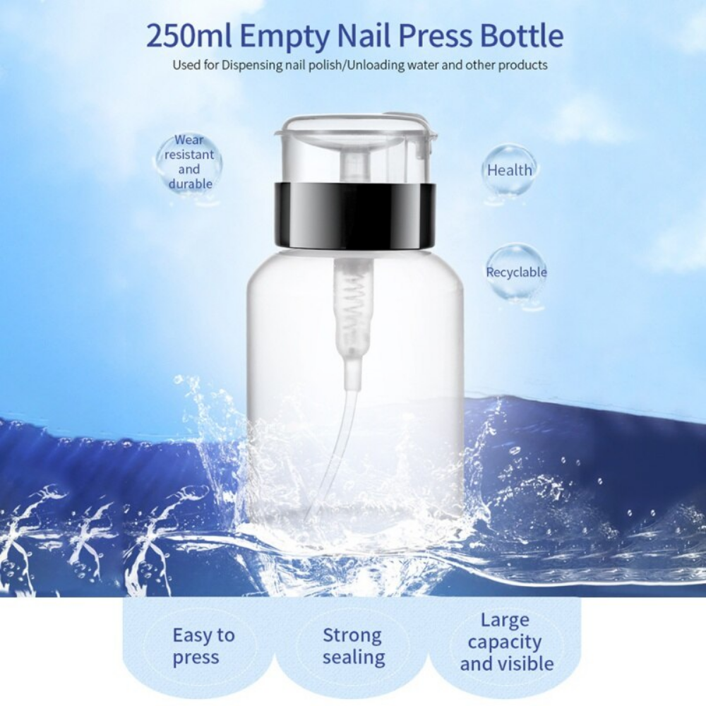 High Quality 200ml Nail Polish Remover/ Cleanser/ Alcohol/ Sanitizer Pump  Dispenser Container Bottle (FDVU) | Lazada PH