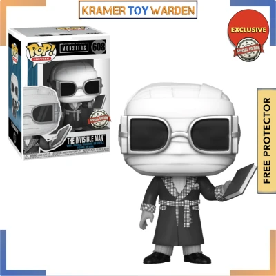 Funko Pop! Universal Monsters The Invisible Man Black & White Exclusive Vinyl Figure sold by Kramertoywarden