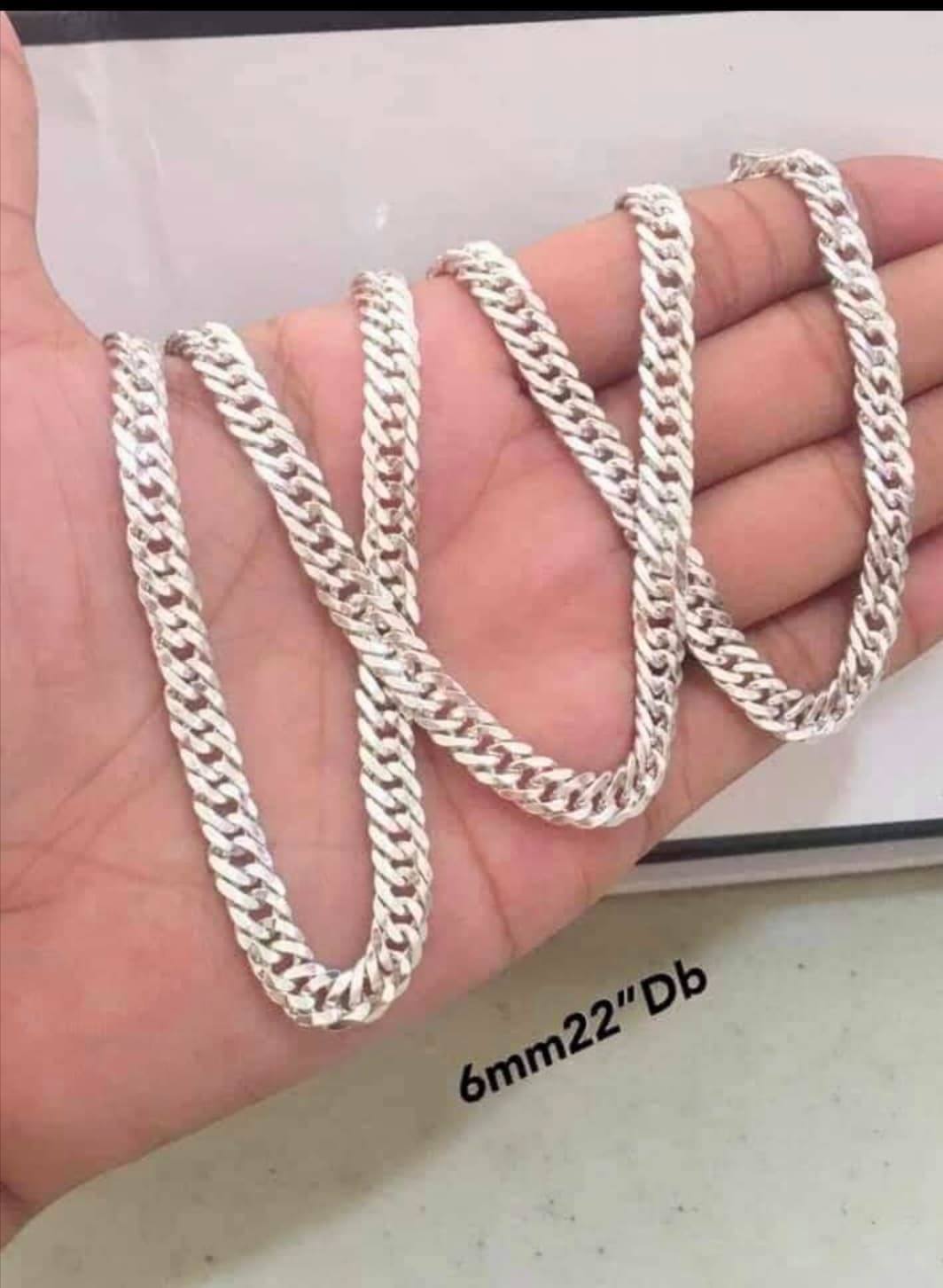 original silver necklace double barb design pure italy silver 925 legit