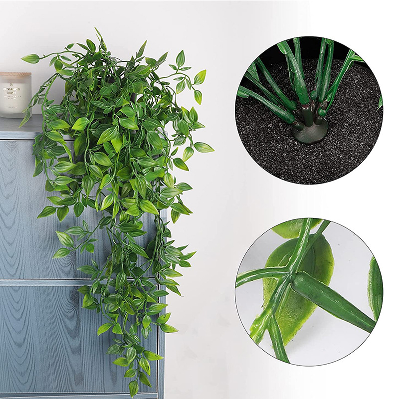 Artificial Hanging Plants Fake Green Plants Faux Greenery Vine Plants in Pot for Home Indoor Outdoor Décor