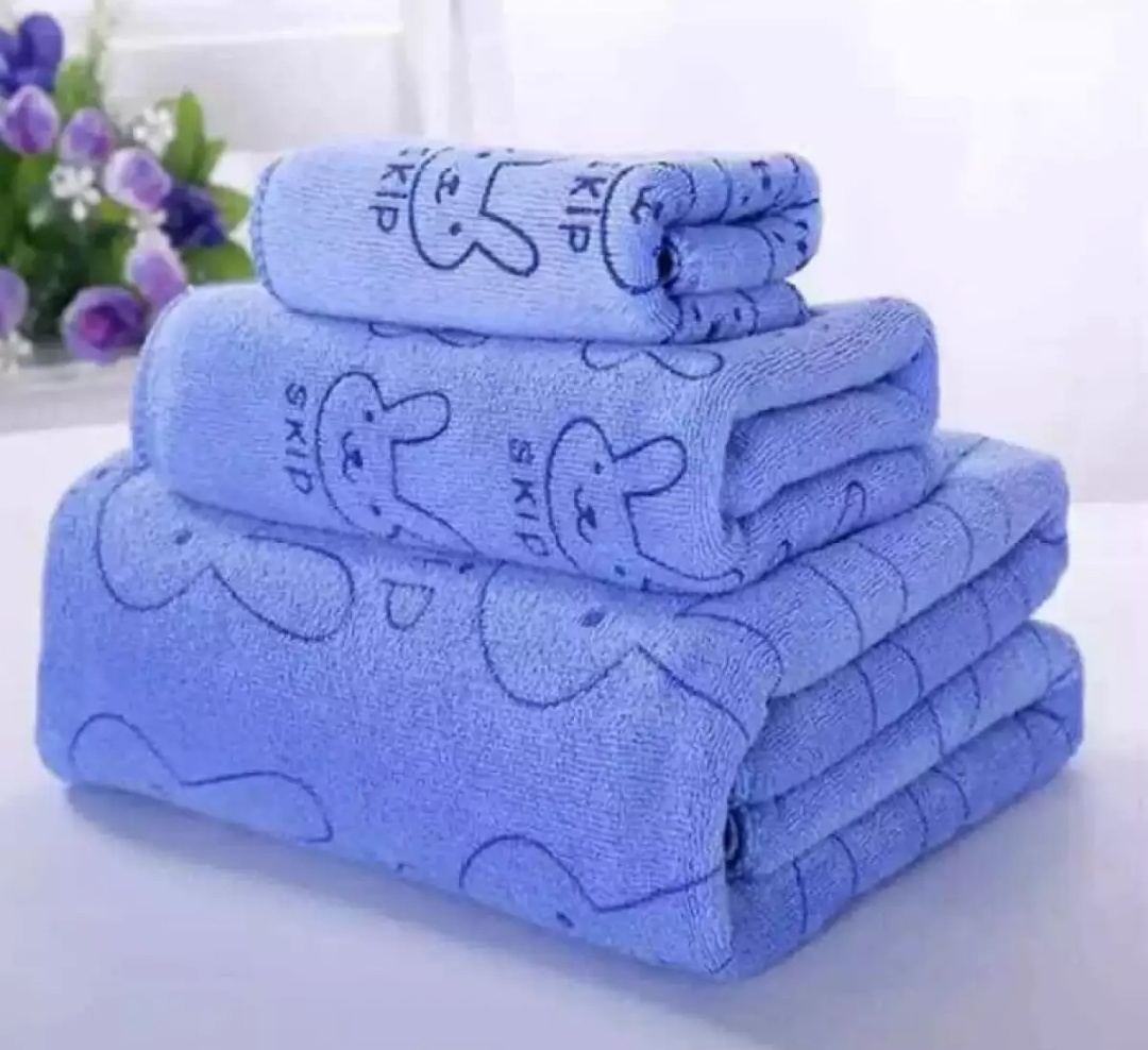 3 in 1 Microfiber Cartoon Print Water Absorbent Towel Set Bath Towel |  Lazada PH