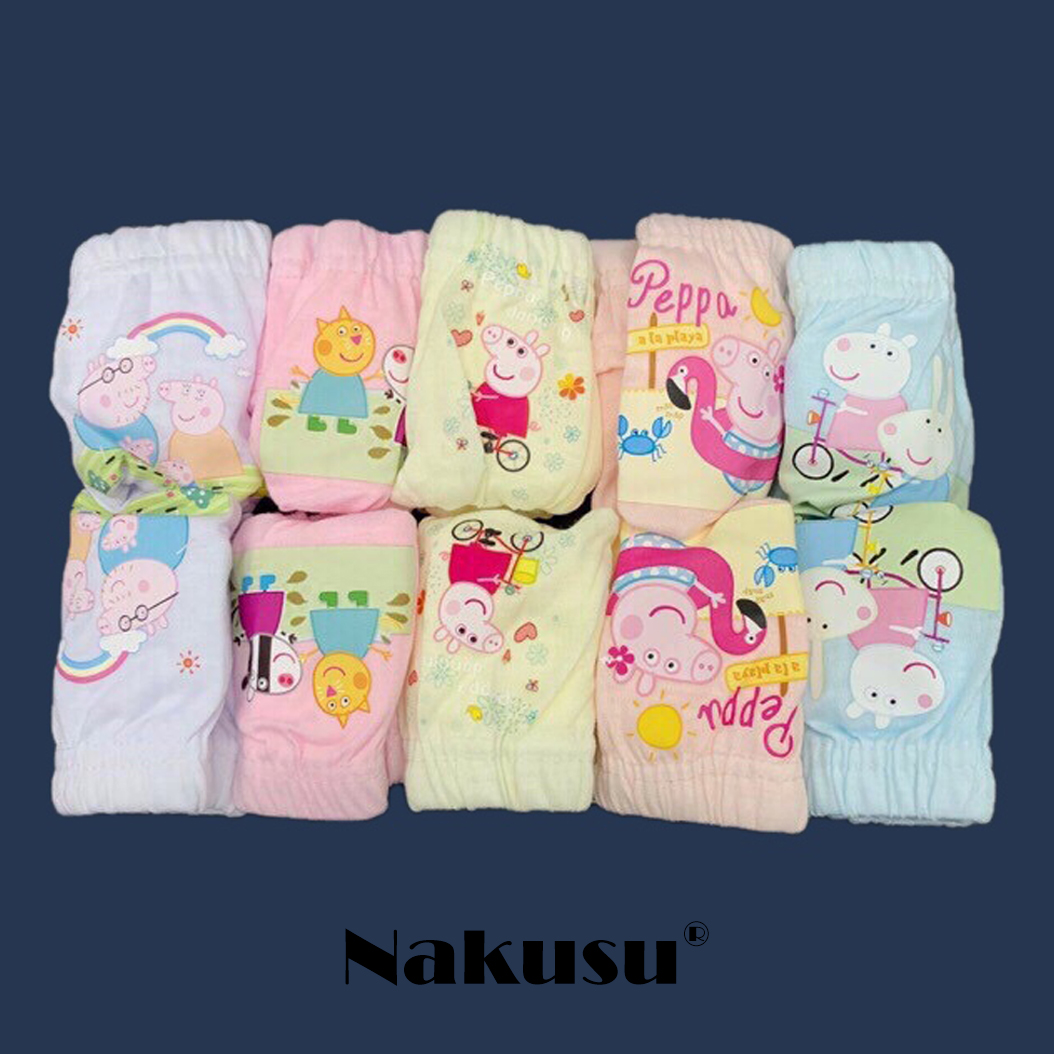 Poposy 12Pieces Kid's/Girl's Cotton Spandex High Quality Cartoon Character  Underwear Panty L-XL
