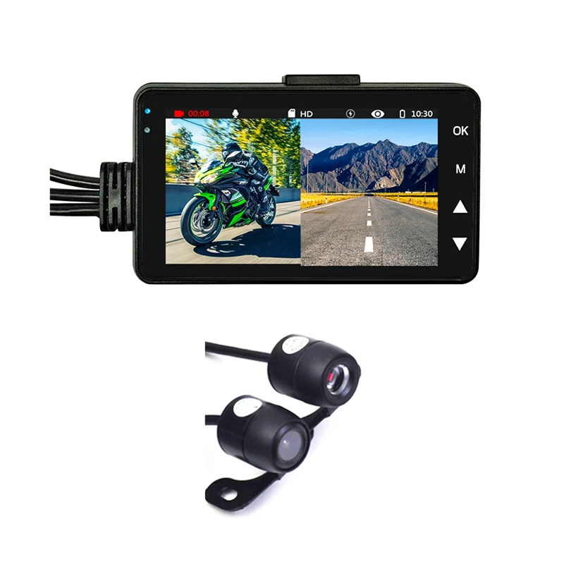 Motorbike Dash Cam DVR Front+Rear View Dash Camera Motorcycle Dash Cam Video Recorder Front Rear