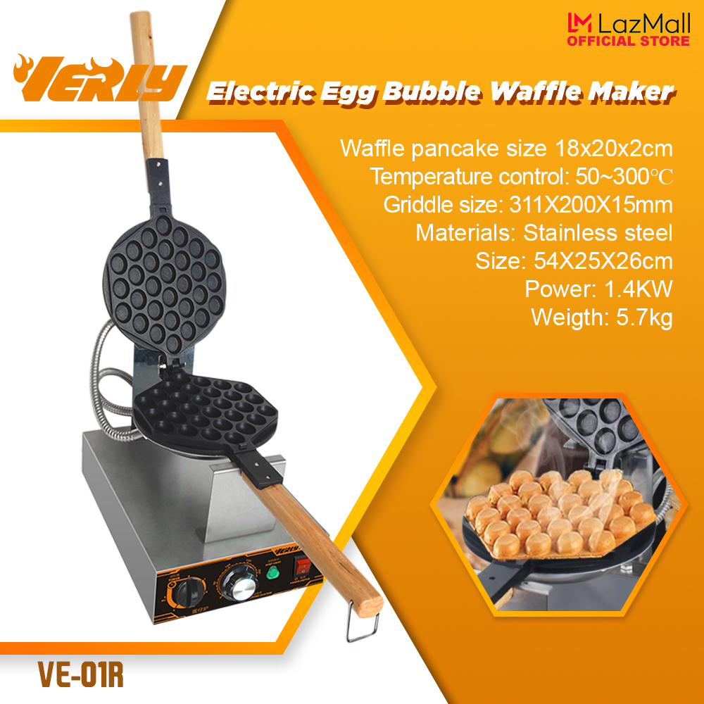 Verly Electric Egg Bubble Waffle Maker Machine Nonstick Lazada PH
