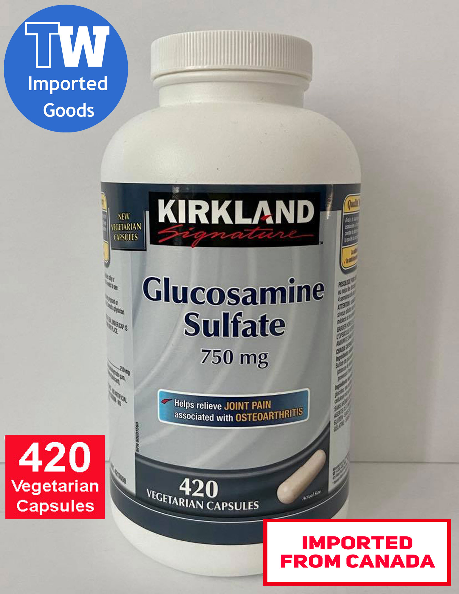 *MADE IN CANADA* Kirkland Signature Glucosamine Sulfate 750mg 420
