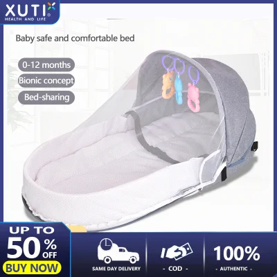 baby bed bassinet for baby Multifunction Infant Baby Crib foldable Crib Breathable Portable Sleeping Baby Bed Crib For Baby Multi-Function Travel Mosquito to Backpack Must-have for moms traveling outdoors Crib