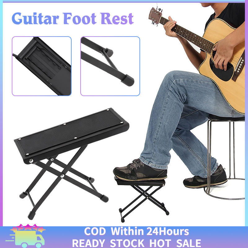 Guitar Foot Rest 4 Position Height Adjustable Foldable Guitar Pedal Guitar  Rest Step Footstool Black for Electric Guitar Players - AliExpress