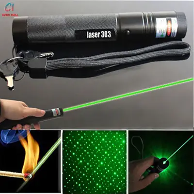 CICHU MALLyuchungao® Starry Head 303 Green Adjustable Focus 532nm Lazer Beam Laser Pointer Pen Set