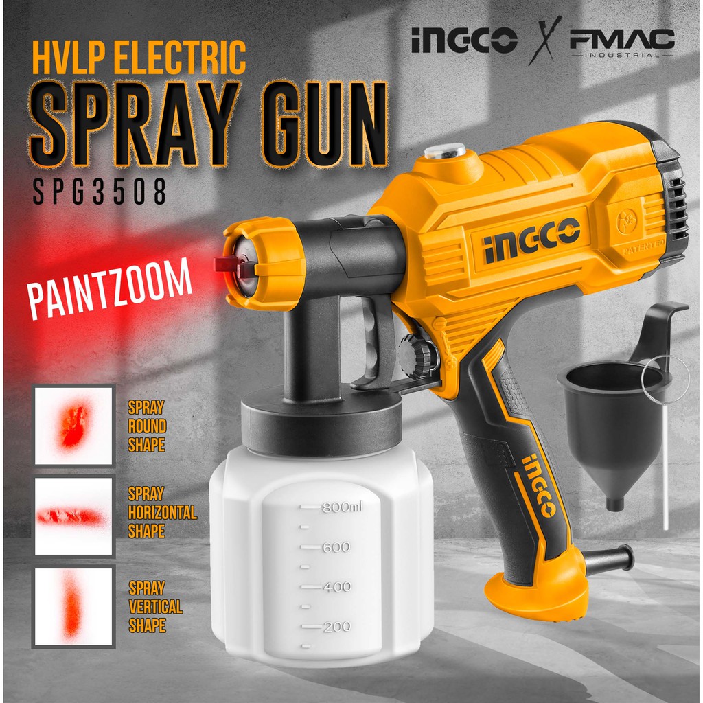 INGCO Original HVLP Electric Paint Zoom Spray Gun Sprayer Disinfectant