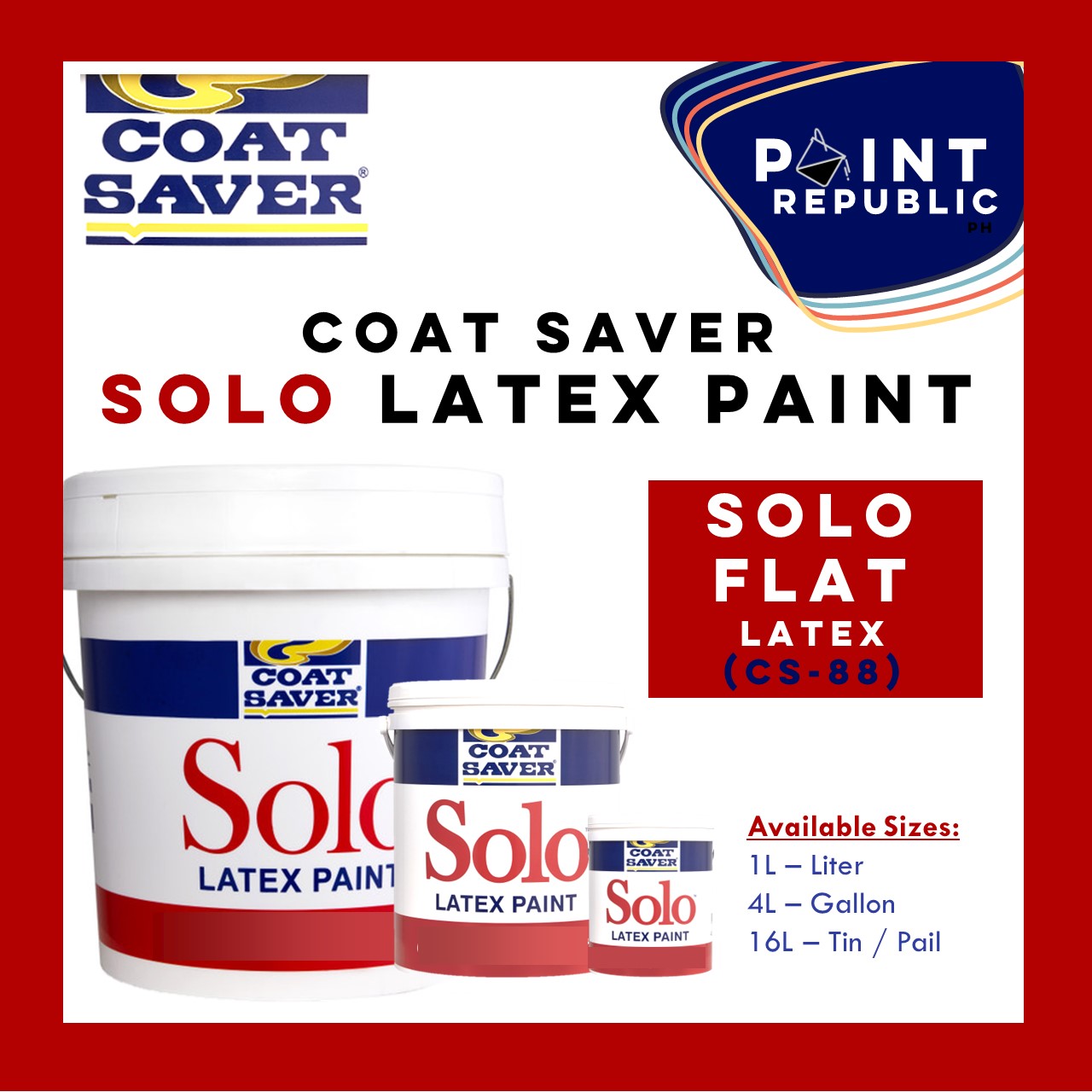COAT SAVER SOLO LATEX PAINT Series (Flat, SemiGloss, Gloss) Lazada PH