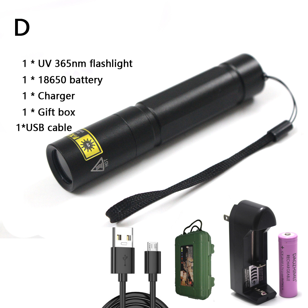 UV Flashlight Black Light 365 nm Ultraviolet Torch Blacklight Detector